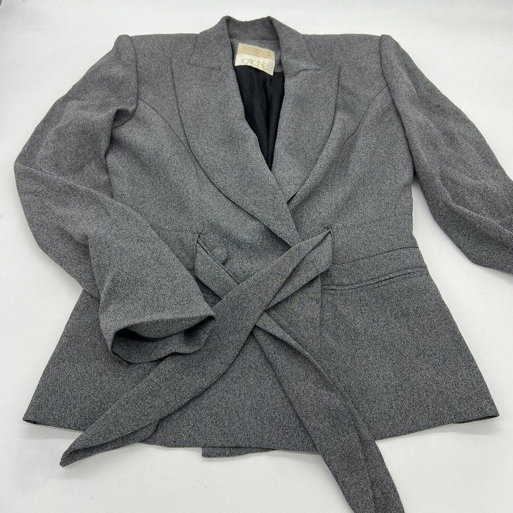 Alberto Makali Cache Gray women’s Front Tie blazer size 2 vintage
